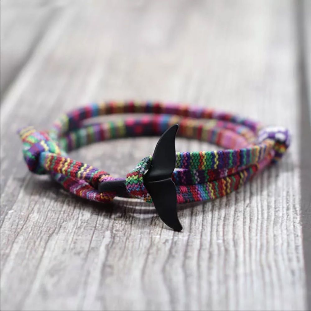 One Whale Tail Wrap Bracelet Necklace Choose Color